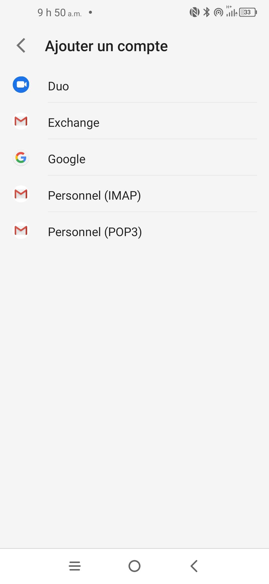 Touchez Personnel (IMAP).