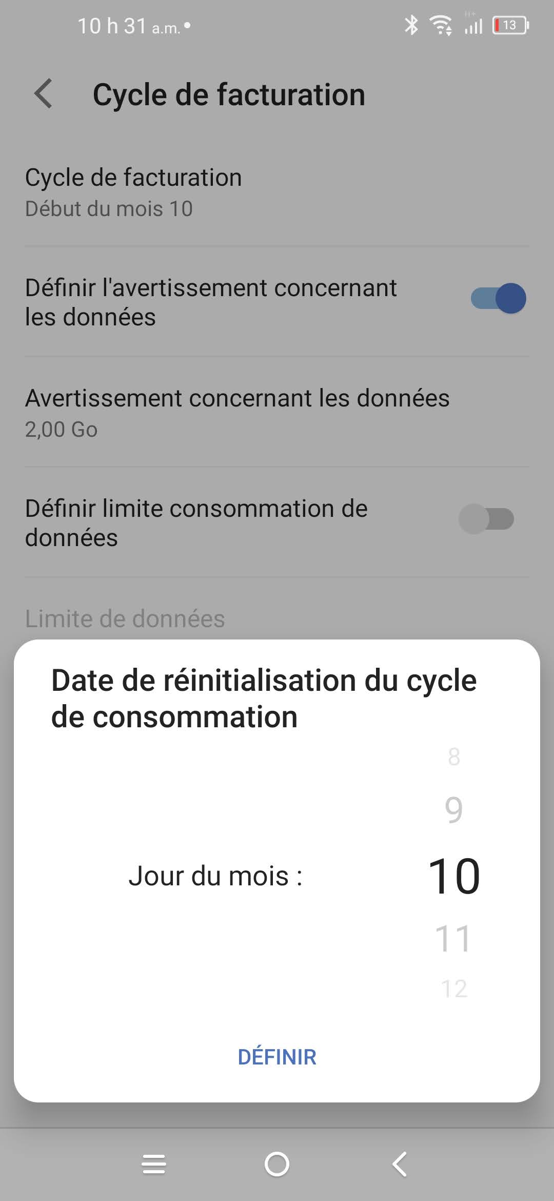 Faites défiler jusqu’à la date désirée.