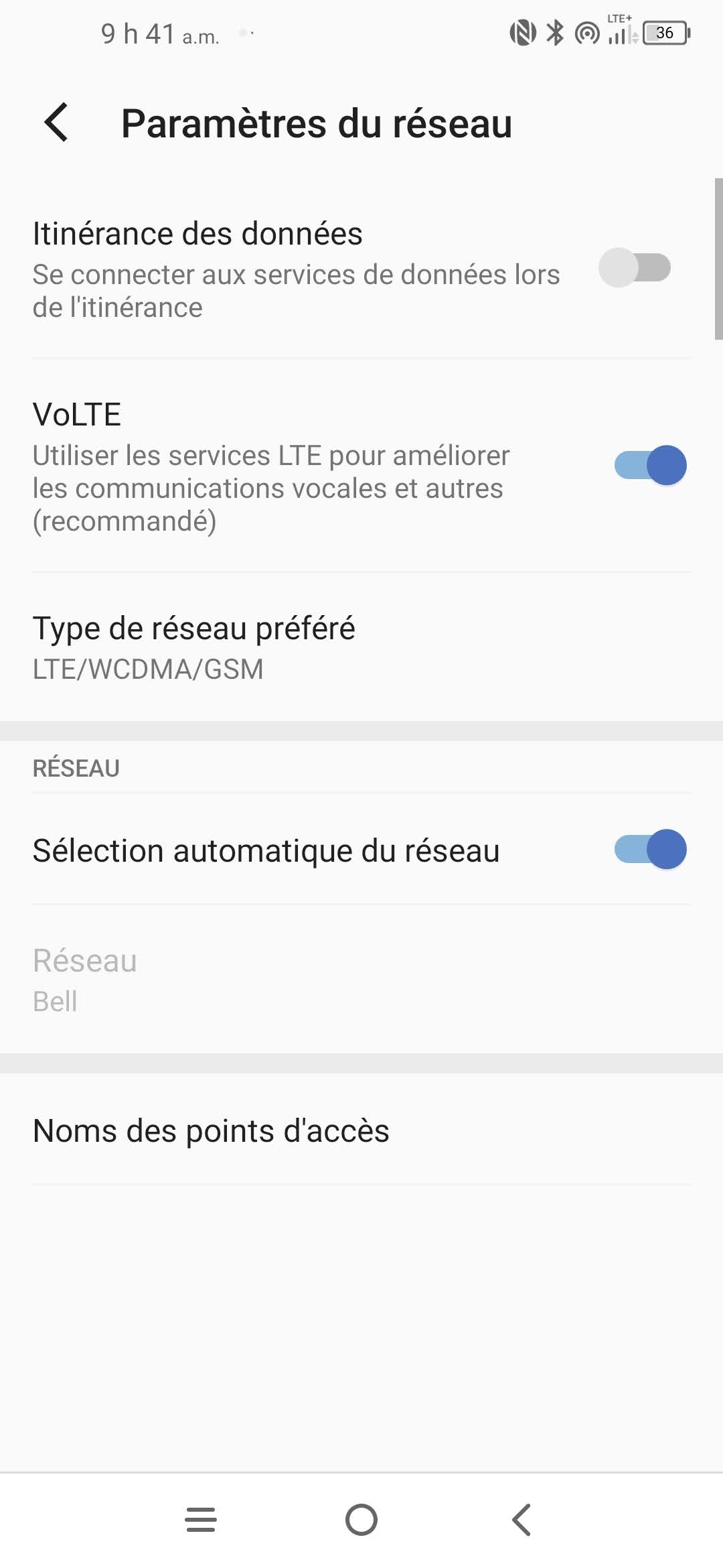 Touchez Nom des points d