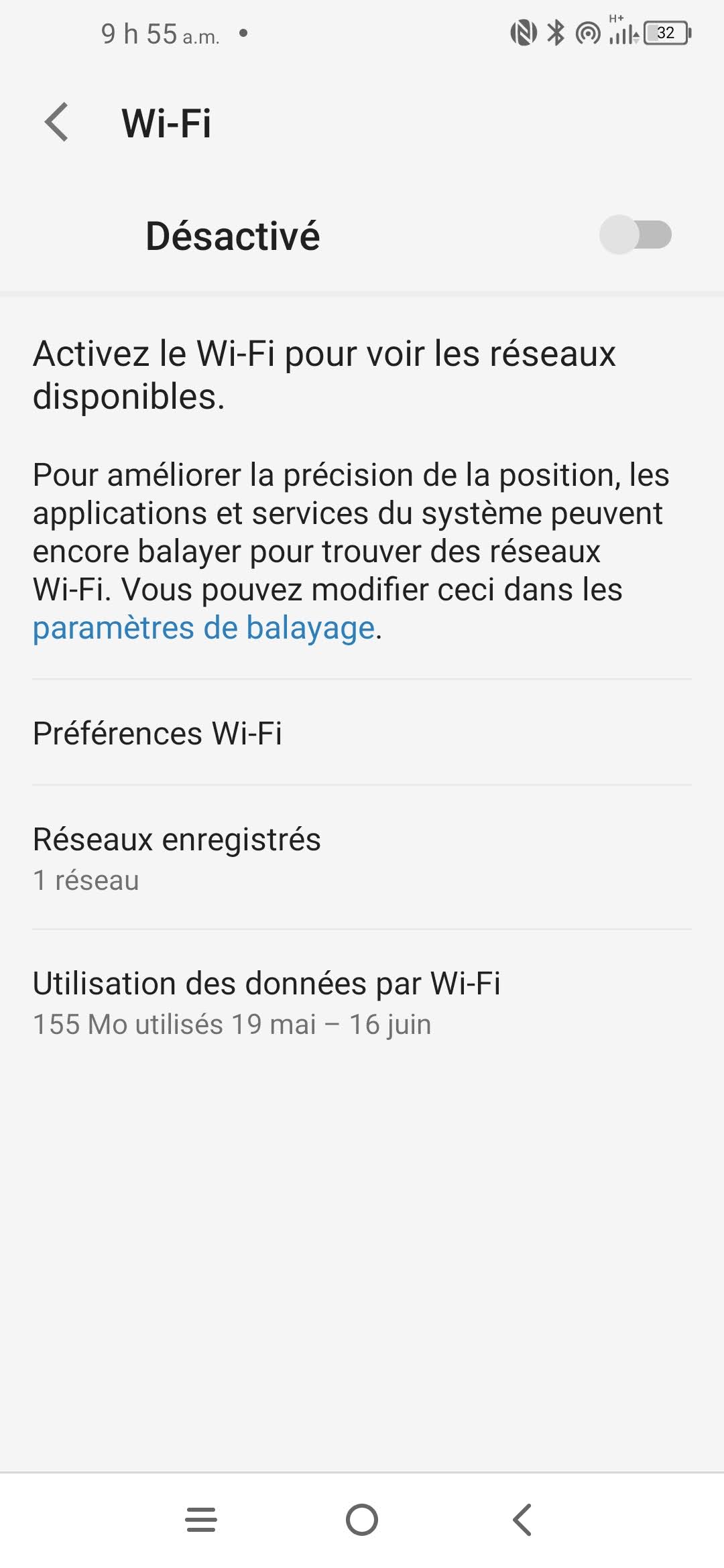 Touchez Réseau et Internet.