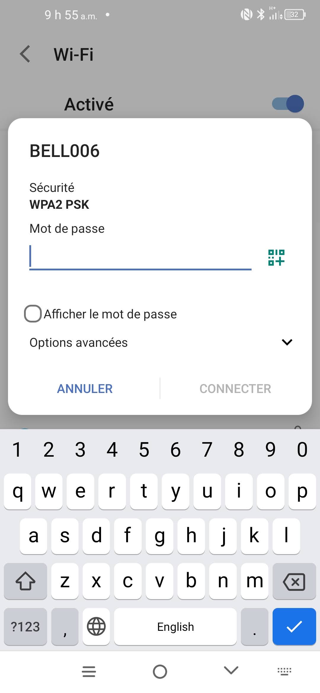 Touchez Réseau et Internet.