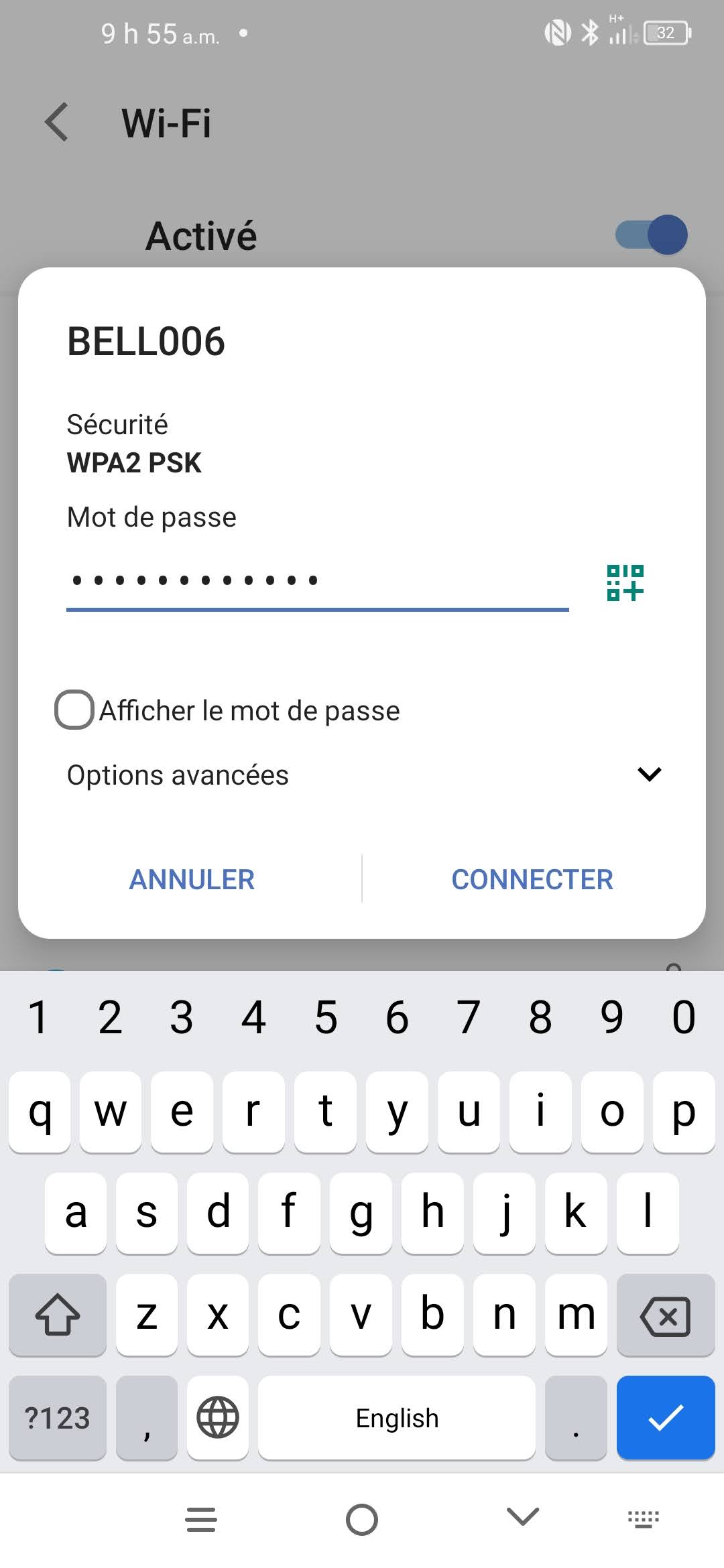 Touchez Réseau et Internet.