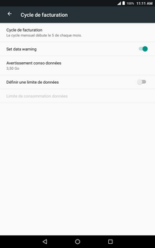 Touchez Définir une limite de données.