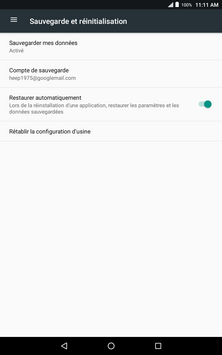 Touchez Rétablir la configuration dʼusine.
