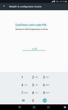 Si on vous demande un identifiant pour le verrouillage d’écran, saisissez votre NIP/mot de passe/motif, et touchez l’icône la flèche.