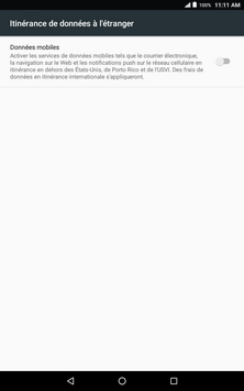 Touchez Données mobiles pour modifier le paramètre (p. ex., de Désactiver à Activer).