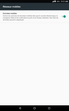 Touchez Données mobiles.