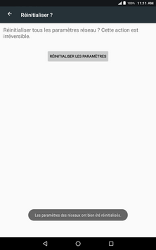 Les réglages de réseau ont été réinitialisés.