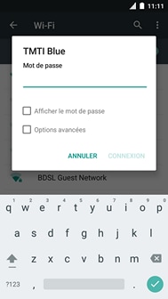 Entrez le mot de passe du réseau.