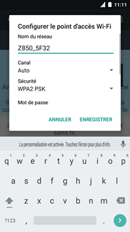 Supprimez le texte actuel et entrez le nom du point d