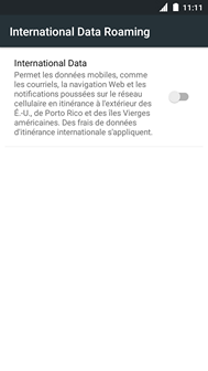 Pour désactiver complètement les données, touchez Retour.