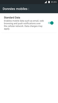 Touchez Données standards.