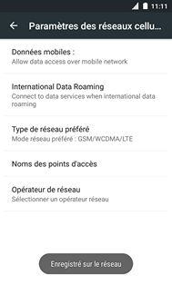 Le téléphone est maintenant connecté au réseau mobile.