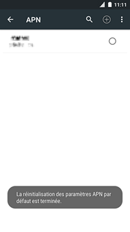 Les réglages APN ont été réinitialisés aux valeurs par défaut.