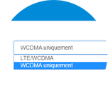 Sélectionnez lʼoption désirée, p. ex., LTE/WCDMA.