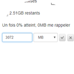 Saisissez la limite de données et cliquez sur l