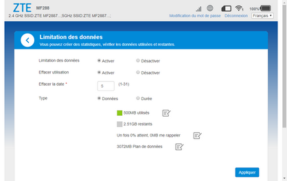 Cliquez sur lʼicône Un fois 0% atteint, 0MB me le rappeler.