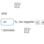 Entrez un pourcentage auquel vous désirez recevoir un avertissement que votre limite de données approche et appuyez sur lʼicône du crochet.