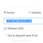 Pour changer le nom de réseau Wi-Fi : supprimez le nom de réseau (SSID) actuel.
