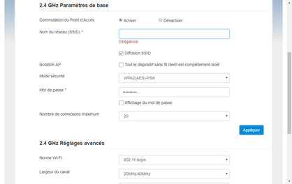 Entrez un nouveau nom de réseau (SSID).