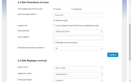 Entrez un nouveau mot de passe.
