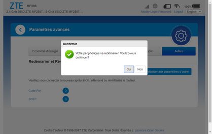 Cliquez sur Oui pour confirmer.