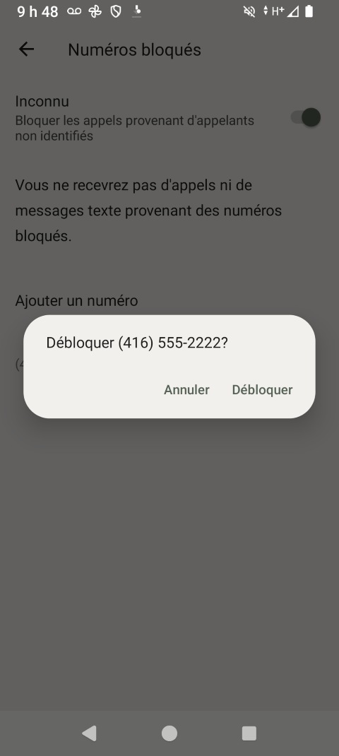 Touchez DÉBLOQUER.