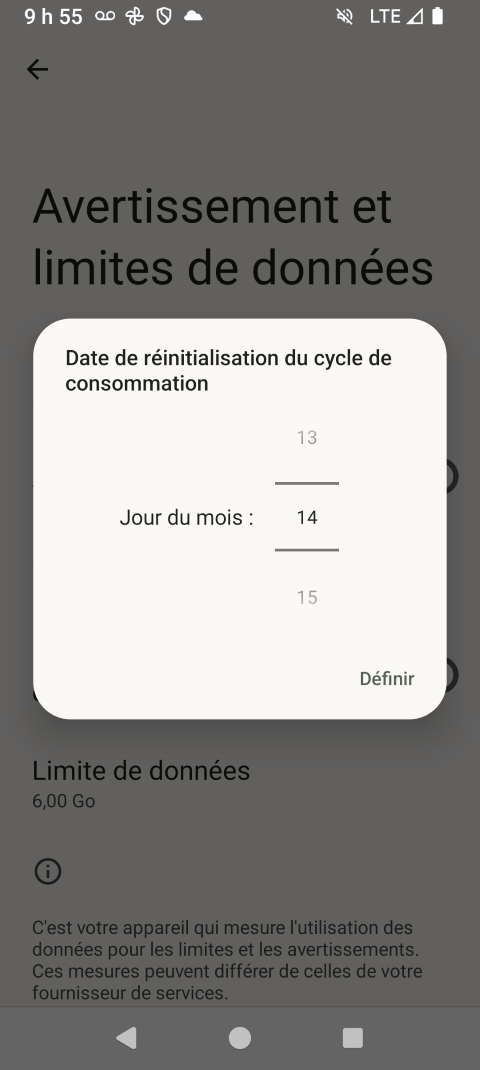 Faites défiler jusqu’à la date désirée.