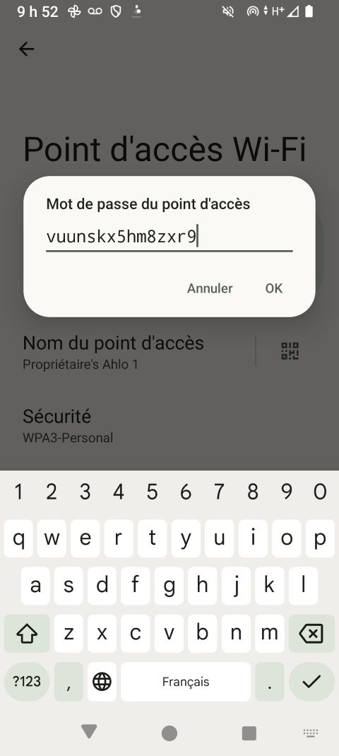 Pour modifier le mot de passe de la zone d