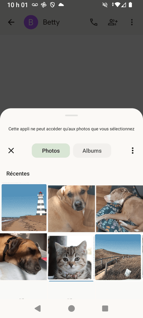 Touchez une photo pour la joindre.