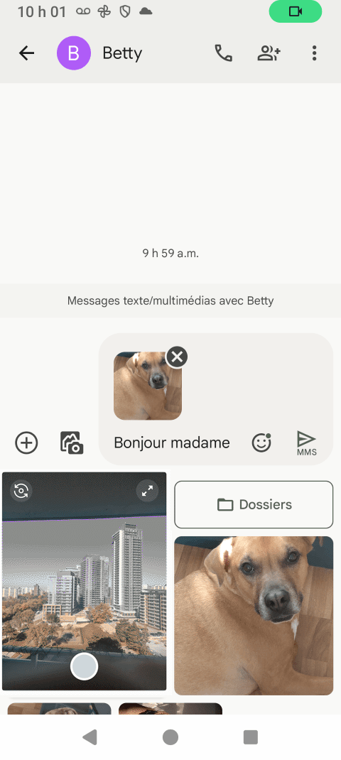 Touchez lʼicône Envoyer.