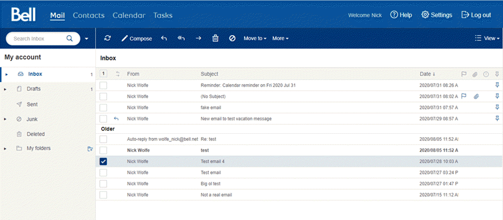 Previous version of Bell email 