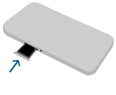 Carefully push the SIM tray containing the SIM card back into your device 