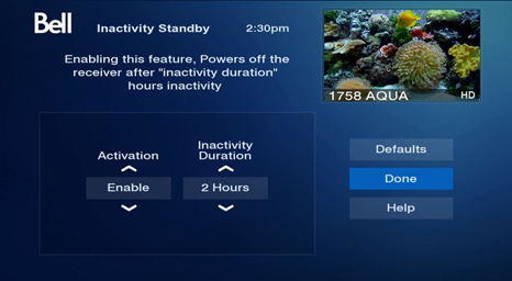 To change the time that your receiver automatically shuts down